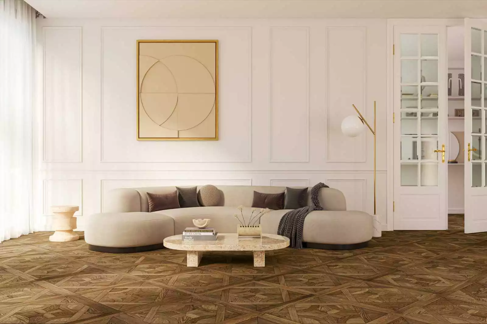 parquet contrecollé Dalles SAINT FARGEAU PREMIUM FUME HUILE