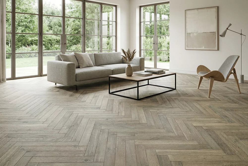 Parquet contrecollé chêne BÂTON ROMPU CÉLESTE, parquet pas cher