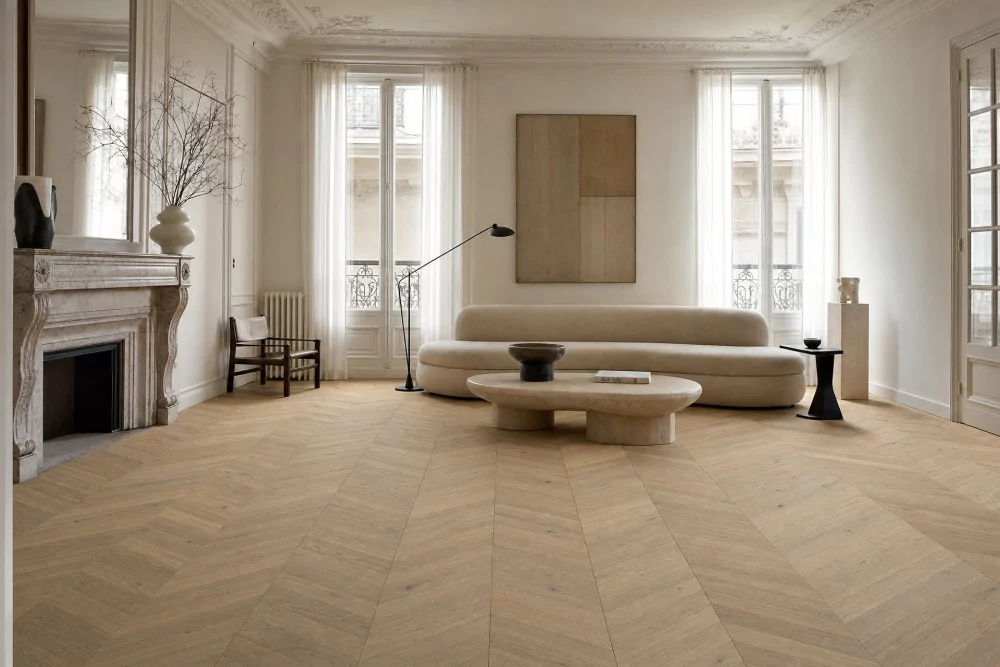 Parquet contrecollé chêne Point de Hongrie Butter Nut, parquet pas cher